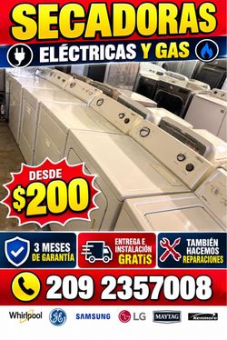Used Electric and Gas Dryers