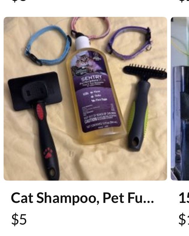 CAT  😻Comb & Brush, shampoo, and 3 Collars