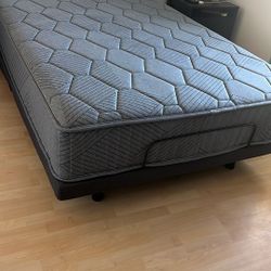 Adjustable Massaging Bed Frame And Hybrid Mattress Firm  Full