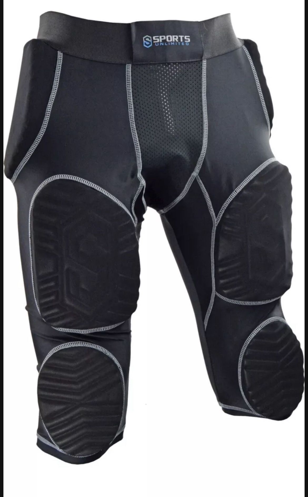Sports Unlimited Adult 7 Pad Integrated Football Girdle Flex Thigh Pads Large