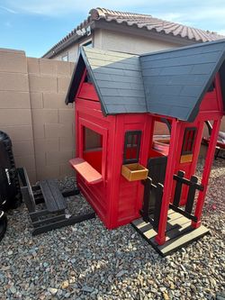 Outdoor Wooden Kids Playhouse