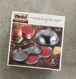 Double Hamburger burger press and cheese melting Done