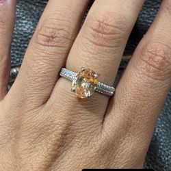 Anillo Peach/Plata 925