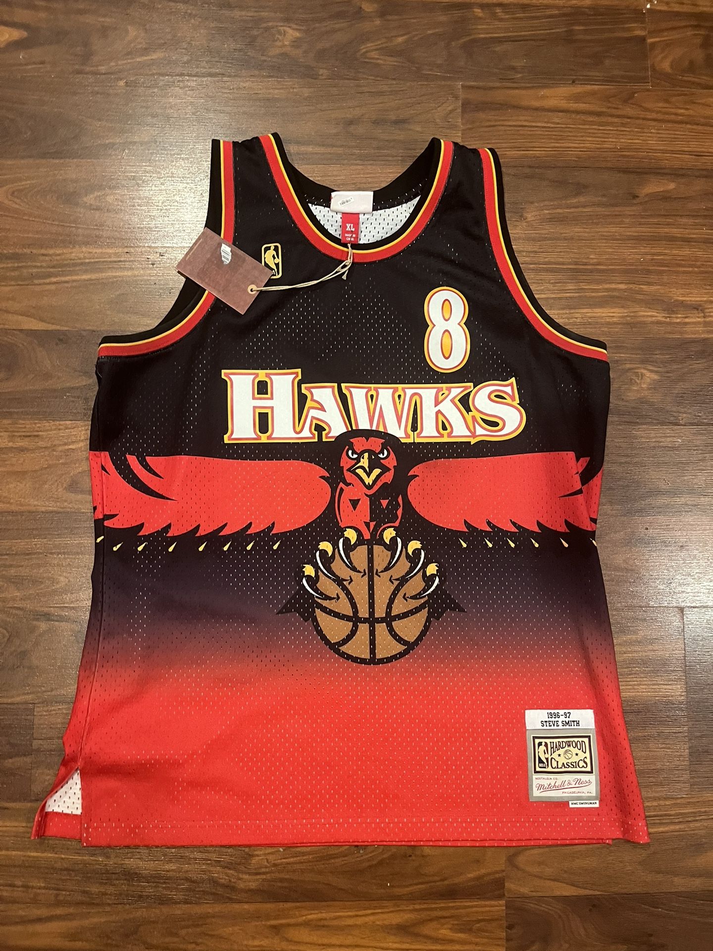 Atlanta Hawks Steve Smith Mitchell & Ness 1(contact info removed) Authentic Jersey Size XL