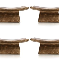 Hosley Set of 4, Square Ceramic Incense Cone or Pillar Candle Holders