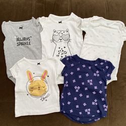 Baby Girl Onesies and T-shirts, 12M