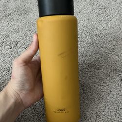 Yellow Typo Water Bottle