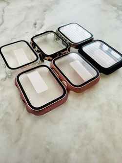 6 Pack Cover for Apple Watch Series 8 Series 9 Series 7 41mm w/ Built-in Screen Protector