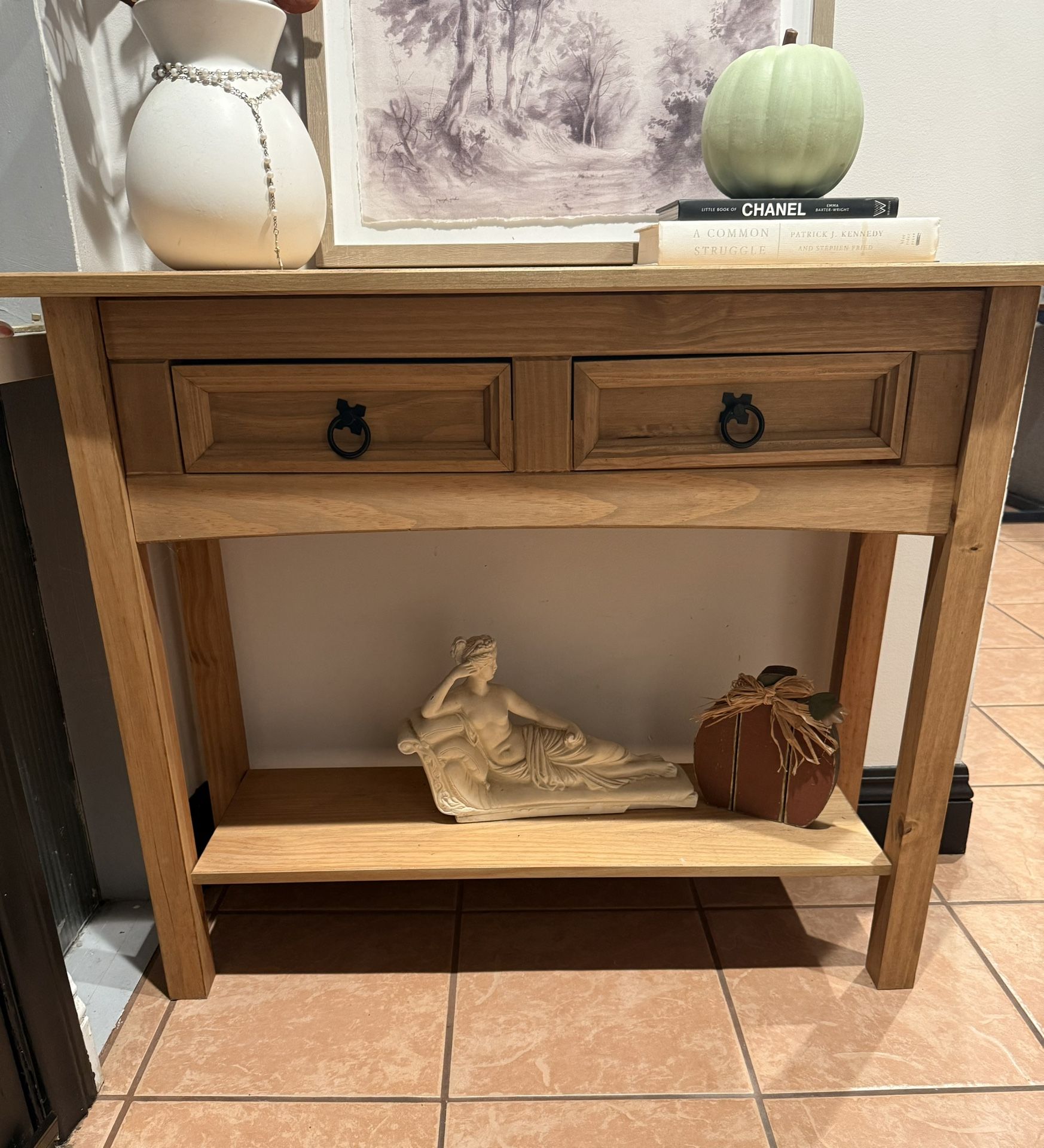 Light Wood Entry Table