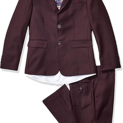 New Geoffrey Beene Boy's suit ST1010 Modern Fit 5-Piece Notch Lapel Suit Set - Brown. Size 10