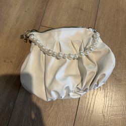 White Pearl Handle Mini Bag