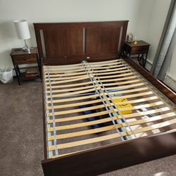 Queen Bed Frame With 2 Side Tables