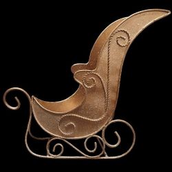 CHRISTMAS  SLEIGH Beautiful Gold Glittered