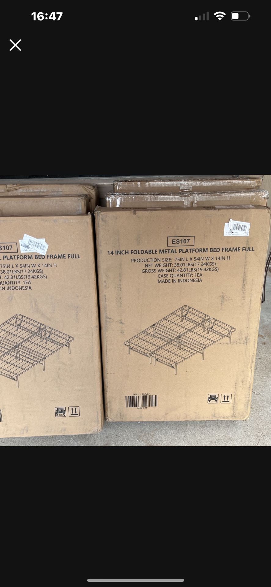 14 Inch Bed Frames- FULL SIZE FOLDABLE