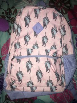 Unicorn backpack and lunch box