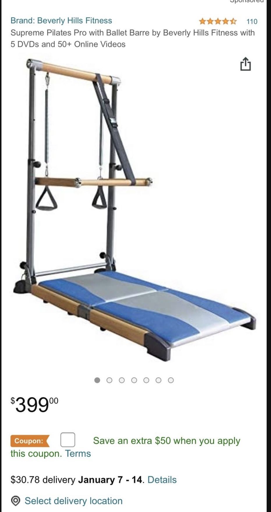 Supreme Pilates Pro with Ballet Barre by Beverly Hills Fitness 