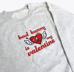 Bad Bunny Benito Valentines Embroidered Sweater
