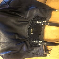 Black Python Coach Shoulder Bag