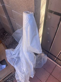 Large Roll of White Plastic Sheeting - 3ft wide