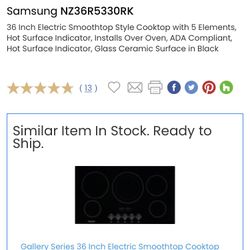 Samsung 36 In Black Electric Cook Top