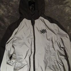 Empyre Puffer Jacket Florescent Silver Add Black