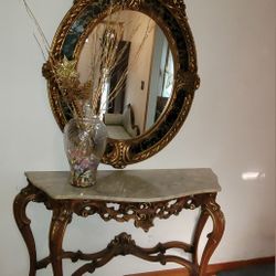 Antique Console Table & Mirror 