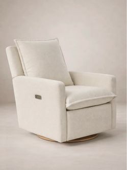 OILO FLYNN - IVORY GLIDING SWIVEL NURSERY RECLINER