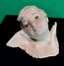 Lladró Porcelain Angel Cherub Head with Wings 