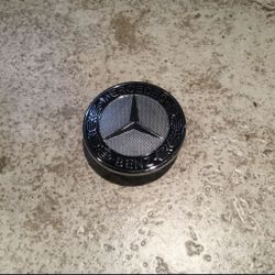 Mercedes Benz Flat Hood Emblem Black & Chrome Star Delete AMG Original