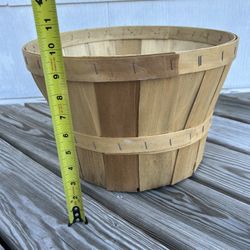 Bushel Basket Wood Harvest Garden Plant Pot Natural
