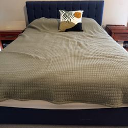 Quilted Headboard And Bed Frame. Queen Size