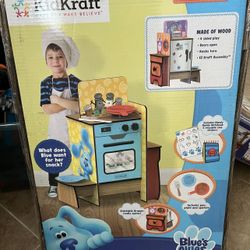 KidKraft Blue's Clues & You! Cooking-Up-Clues Wooden Play Kitchen & Handy Dandy Notebook
