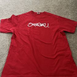 Red Supreme Logo T Shirt