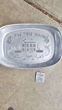 Silver platter , puter platter , and keychain