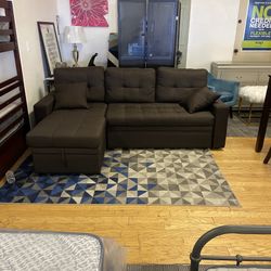 Brown Sleeper Sofa With Storage 
