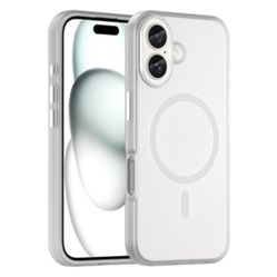 iPhone 16 MagSafe Frosted Translucent TPU + PC Full Coverage Phone Case(White)
