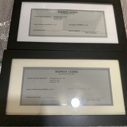 Business License Frames 2 Pc