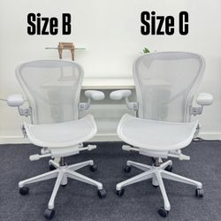 LIKE NEW HERMAN MILLER REMASTERED AERON CHAIR SIZE B  & SIZE C FULLY LOADED WITH POSTURE FIT SL!