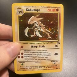 Kabutops Fossil #9 Holographic Pokemon Card