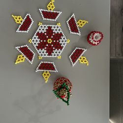 Beads Diya  Rangoli