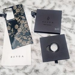 NEW Burga Magnetic Black Floral Phone Case and Adhesive Ring Holder