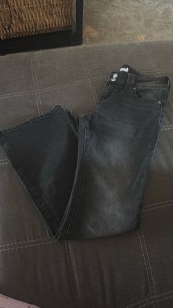 Black flare mid rise jeans size 7