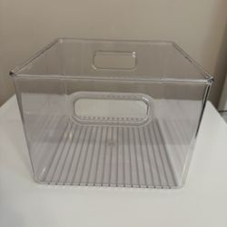 iDesign Linus LARGE Clear Storage Organize Box Bins for Freezer Pantry Kitchen Bathroom Closet