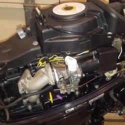 Boat outboard motor work