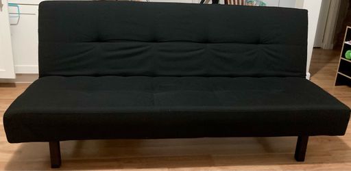 IKEA BALKAEP Black Futon Sofa Bed 67 Inch