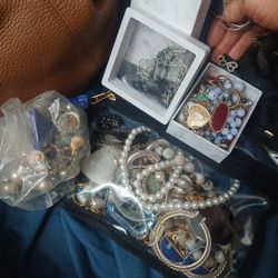 Antique,  Vintage Gold ,Silver And Misc Jewelry 