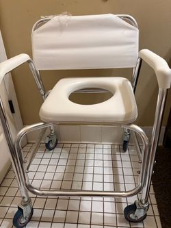Rolling Commode Shower Chair with Wheels
