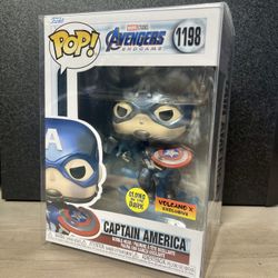 Funko Pop! Marvel Avengers Endgame Captain America #1198  (GITD Volcano X Exclusive)
