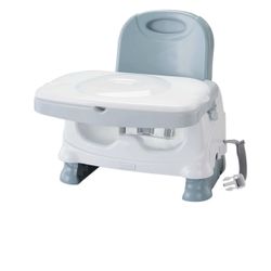 Fisher-Price Healthy Care Deluxe Booster Seat, Portable Infant & Toddler Dining Chair, Blue