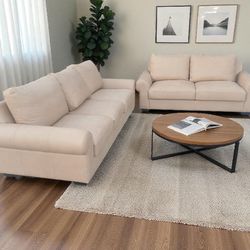 Beautiful Pottery Barn Leather Couch Set! Delivery Available!